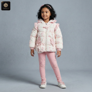 girls floral puffer jacket set